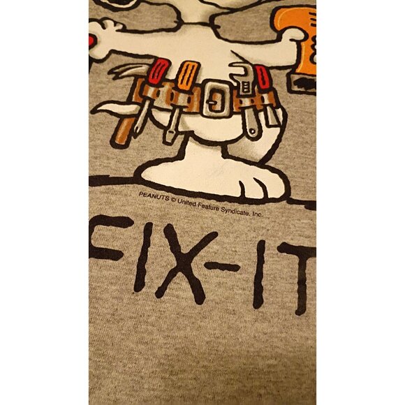 Grandpa Is Joe Fix-It Snoopy Graphic T-Shirt 3XL Gildan Heavy Cotton Gray Short - Picture 2 of 7